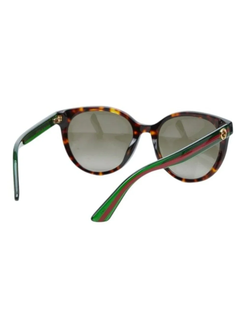 Gucci Sherry Line Interlocking Sunglasses Brown Green Red Acetate Eyewear